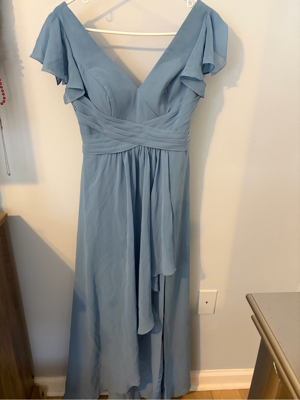 Azazie Omari bridesmaid Dress in Slate Blue size A4